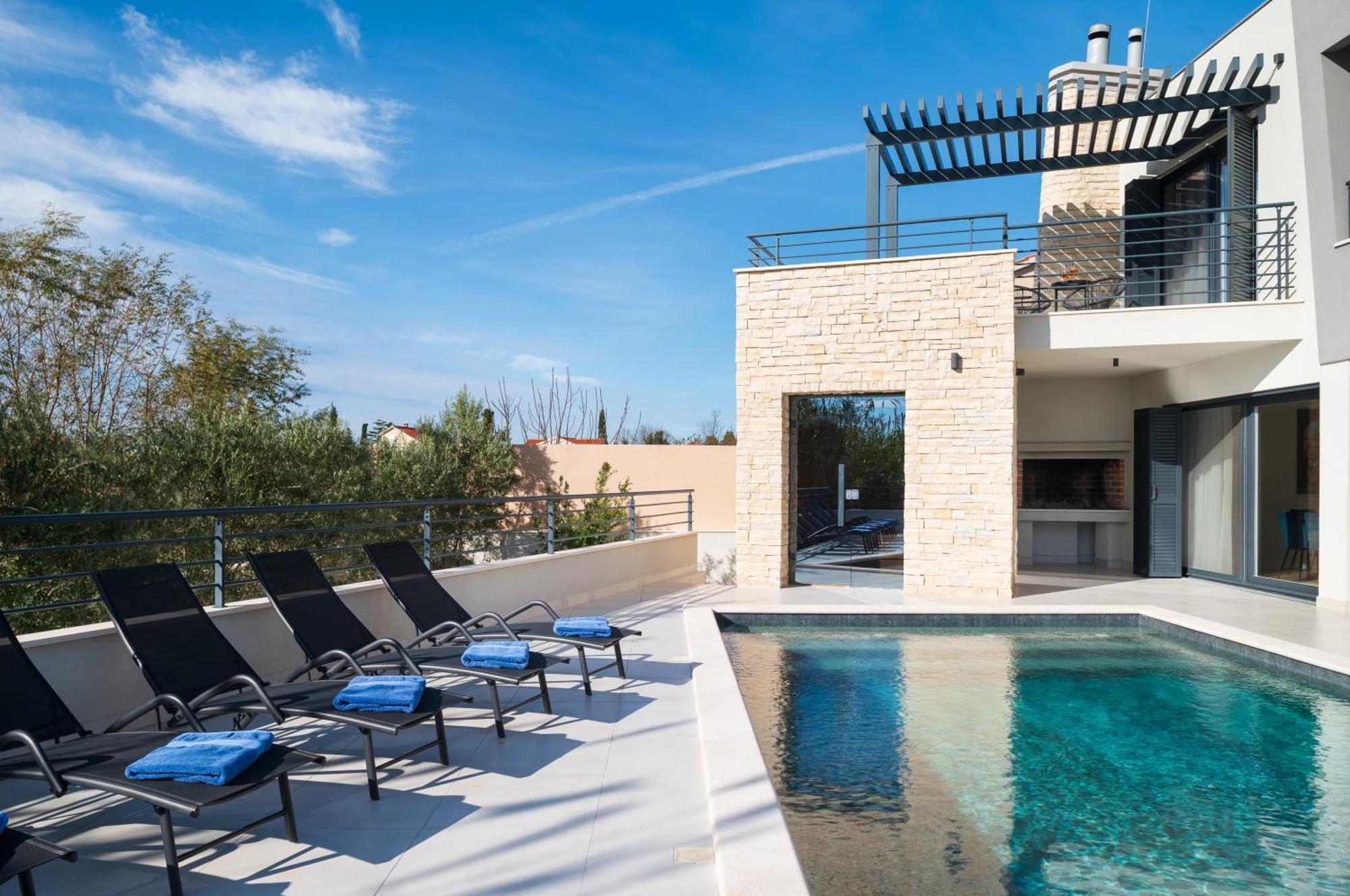 Villa Roca With Heated Pool And Sauna Privlaka  Exterior foto