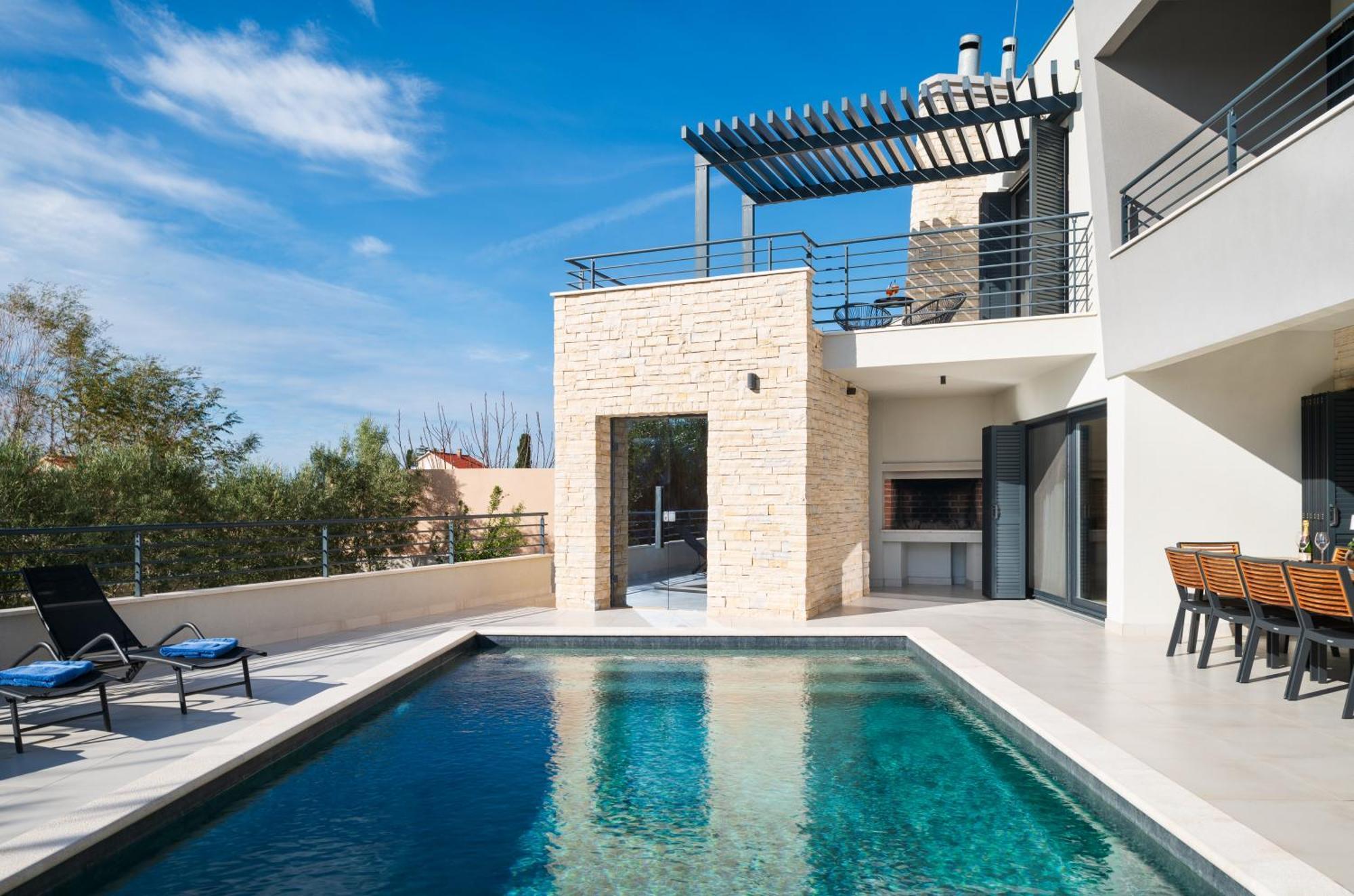 Villa Roca With Heated Pool And Sauna Privlaka  Exterior foto