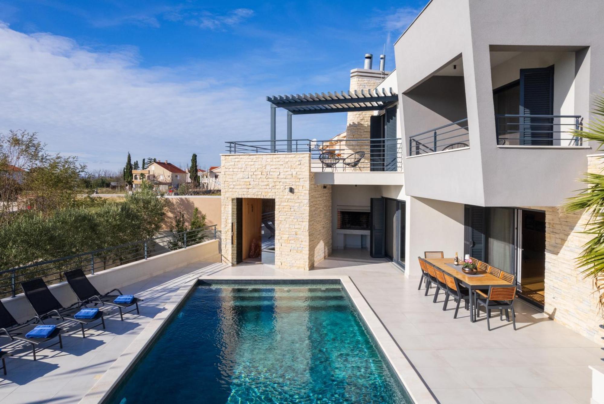 Villa Roca With Heated Pool And Sauna Privlaka  Exterior foto