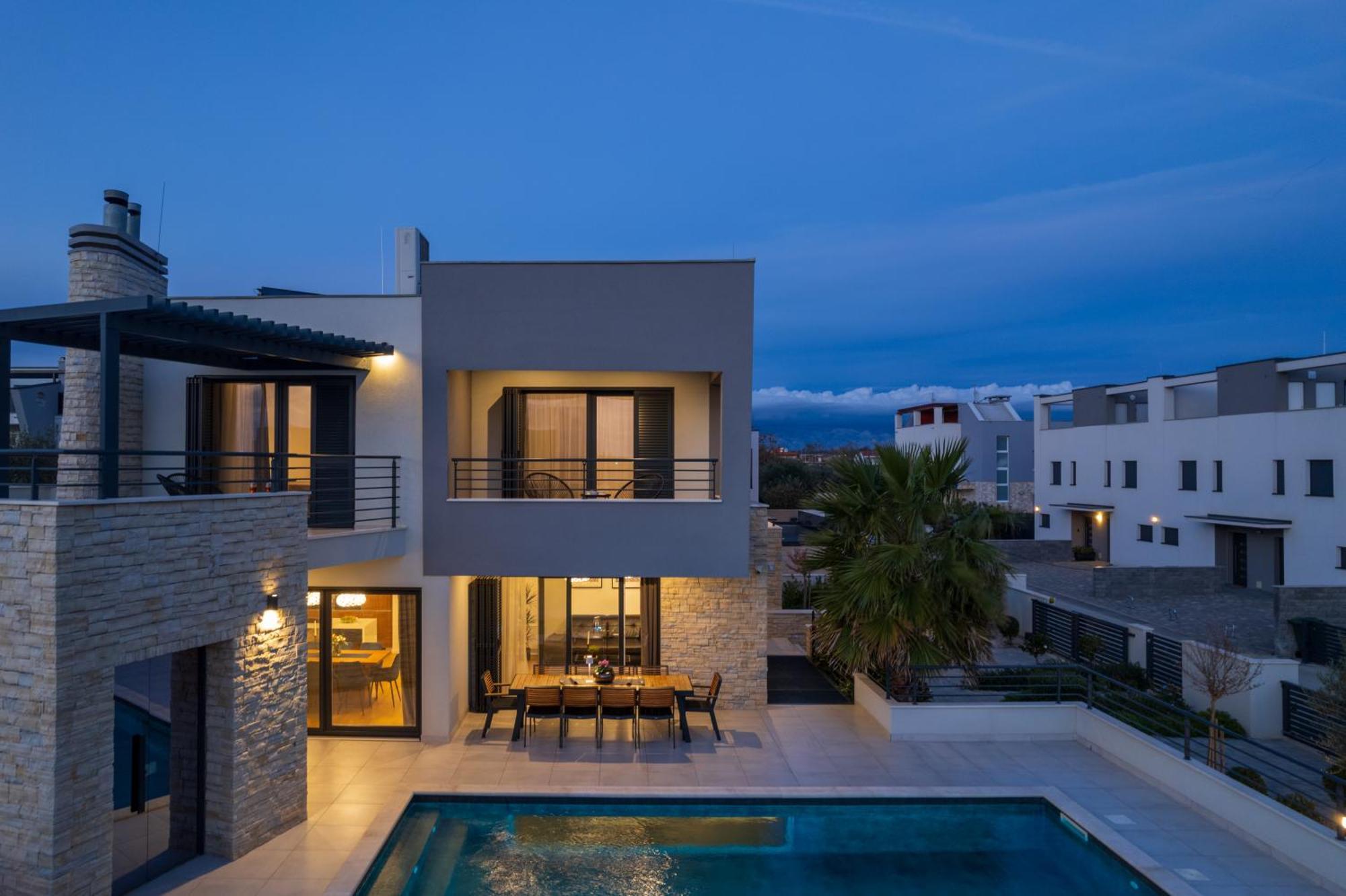 Villa Roca With Heated Pool And Sauna Privlaka  Exterior foto