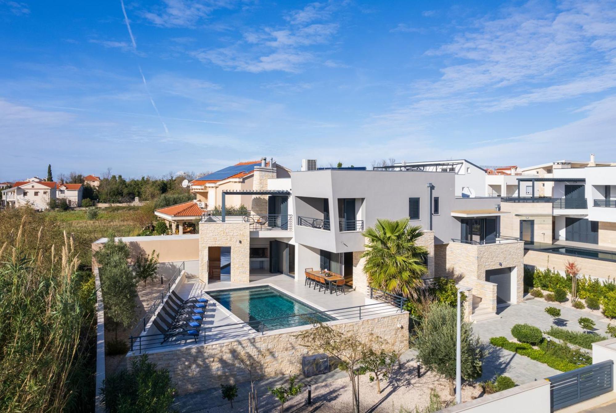 Villa Roca With Heated Pool And Sauna Privlaka  Exterior foto