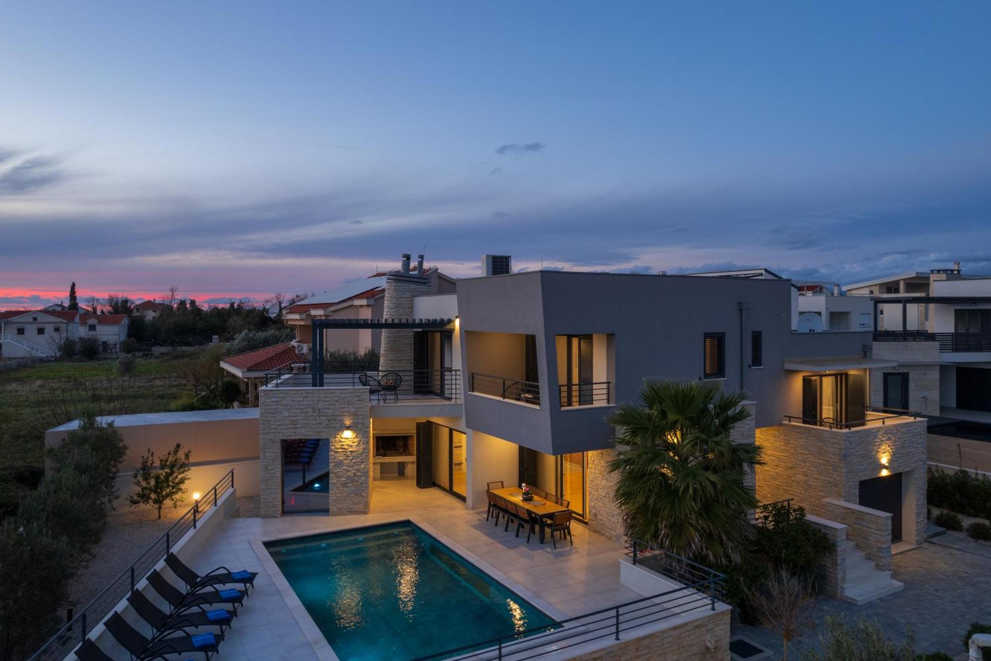 Villa Roca With Heated Pool And Sauna Privlaka  Exterior foto